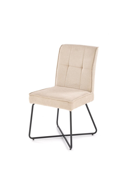 K534 krzesło nogi - czarne, siedzisko - beżowe