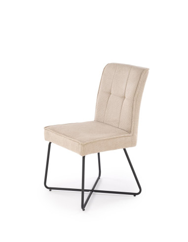 K534 krzesło nogi - czarne, siedzisko - beżowe
