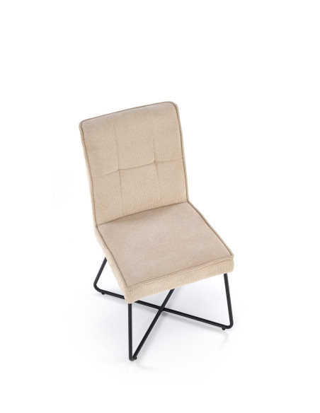 K534 krzesło nogi - czarne, siedzisko - beżowe