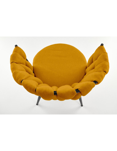 K516 Krzesło Musztardowe Pikowane | Nogi Stalowe, Elegancka Forma