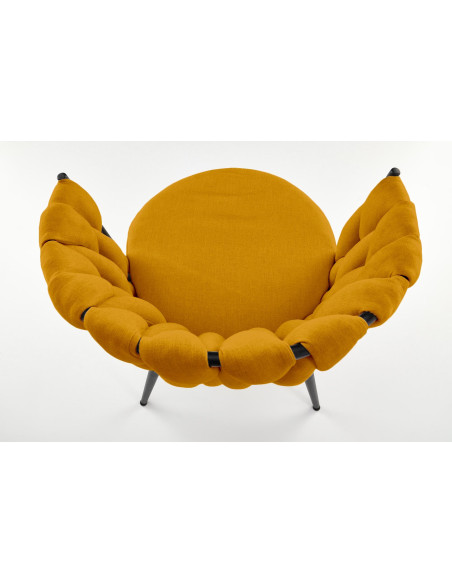 K516 Krzesło Musztardowe Pikowane | Nogi Stalowe, Elegancka Forma