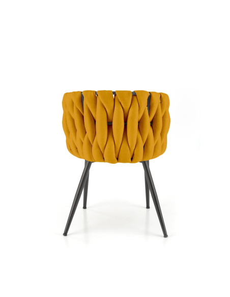 K516 Krzesło Musztardowe Pikowane | Nogi Stalowe, Elegancka Forma