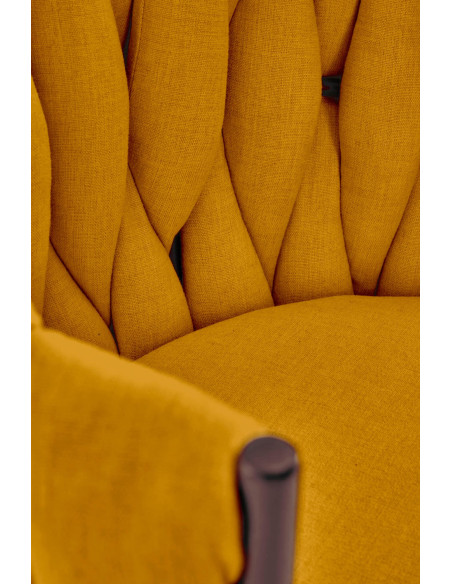 K516 Krzesło Musztardowe Pikowane | Nogi Stalowe, Elegancka Forma