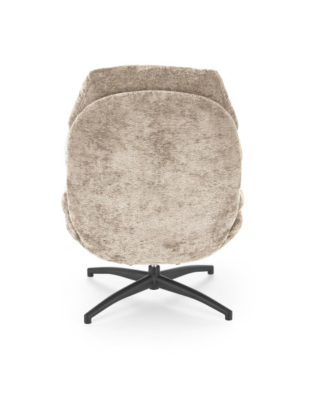 DARIO Fotel Wypoczynkowy Beżowy z Podnóżkiem Obrotowy, Elegancka Forma