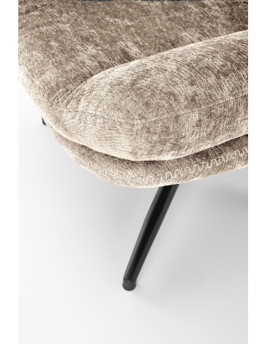 DARIO Fotel Wypoczynkowy Beżowy z Podnóżkiem Obrotowy, Elegancka Forma