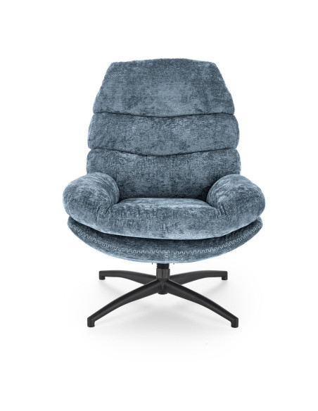 DARIO fotel wypoczynkowy z podnóżkiem, niebieski