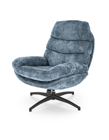 DARIO fotel wypoczynkowy z podnóżkiem, niebieski