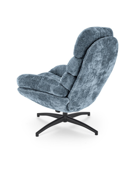 DARIO fotel wypoczynkowy z podnóżkiem, niebieski