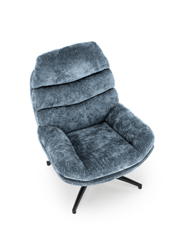 DARIO fotel wypoczynkowy z podnóżkiem, niebieski