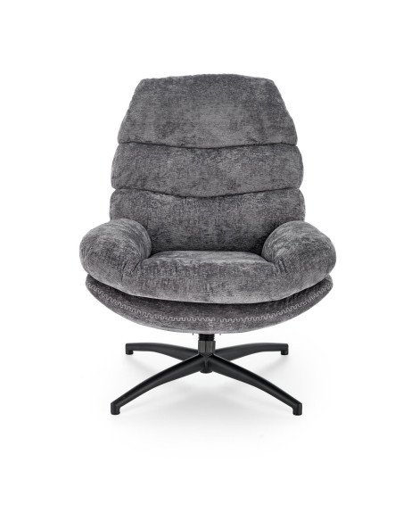 DARIO fotel wypoczynkowy z podnóżkiem, popielaty