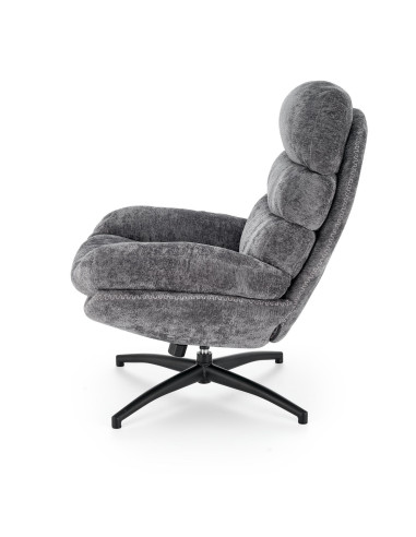 DARIO fotel wypoczynkowy z podnóżkiem, popielaty