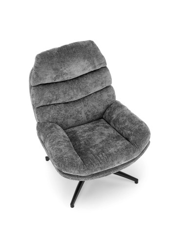 DARIO fotel wypoczynkowy z podnóżkiem, popielaty