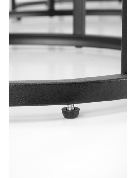 GILDA Zestaw 3 Ław fi80 cm, fi60 cm, fi45 cm | Spiek Biały Marmur/Czarny