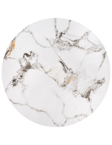 GILDA Zestaw 3 Ław fi80 cm, fi60 cm, fi45 cm | Spiek Biały Marmur/Czarny