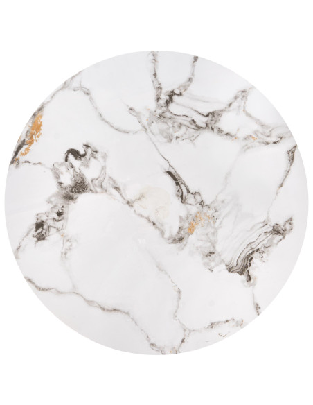 GILDA Zestaw 3 Ław fi80 cm, fi60 cm, fi45 cm | Spiek Biały Marmur/Czarny