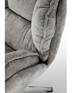 GUIDO Fotel Wypoczynkowy Popielaty Obrotowy | Komfortowy, Podstawa Chrom 2