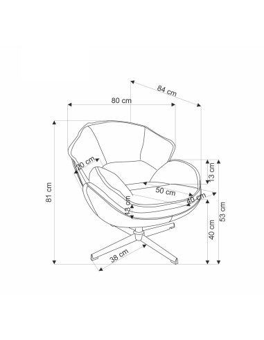 GUIDO Fotel Wypoczynkowy Popielaty Obrotowy | Komfortowy, Podstawa Chrom