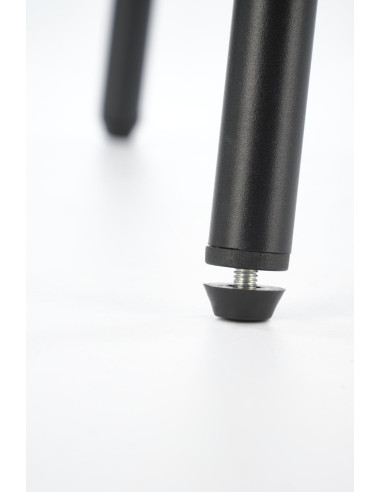 H121 Hoker Czarny | Welur Beżowy, Nogi Stalowe Czarne, Kubełkowe Oparcie