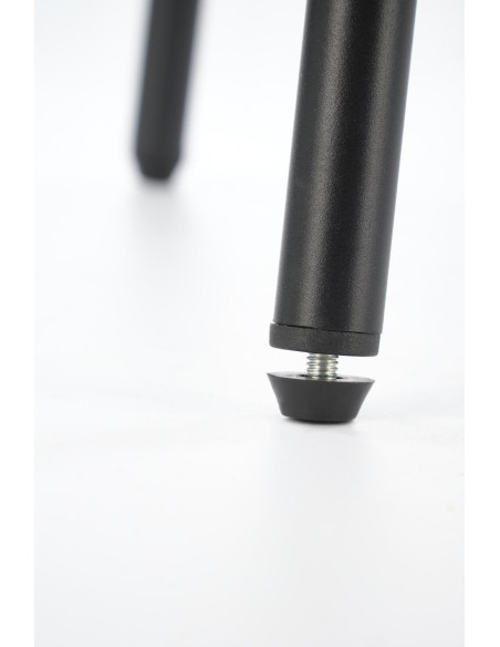 H121 Hoker Czarny | Welur Beżowy, Nogi Stalowe Czarne, Kubełkowe Oparcie