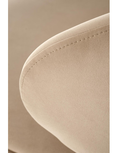 H121 Hoker Czarny | Welur Beżowy, Nogi Stalowe Czarne, Kubełkowe Oparcie