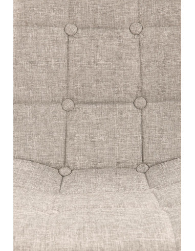 K316 Krzesło Tapicerowane Beżowe Pikowane, Nogi Stalowe Kolor Dąb Miodowy