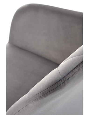 K535 Krzesło Popielate Obracane 360°, Oparcie w Romby Velvet, Nogi Czarne