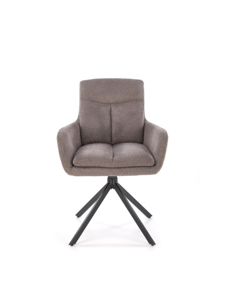 K536 Krzesło Popielate, Obracane 360°, Nogi Czarne | Wyjątkowy Styl