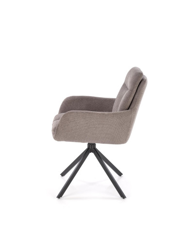 K536 Krzesło Popielate, Obracane 360°, Nogi Czarne | Wyjątkowy Styl