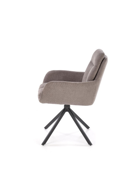 K536 Krzesło Popielate, Obracane 360°, Nogi Czarne | Wyjątkowy Styl