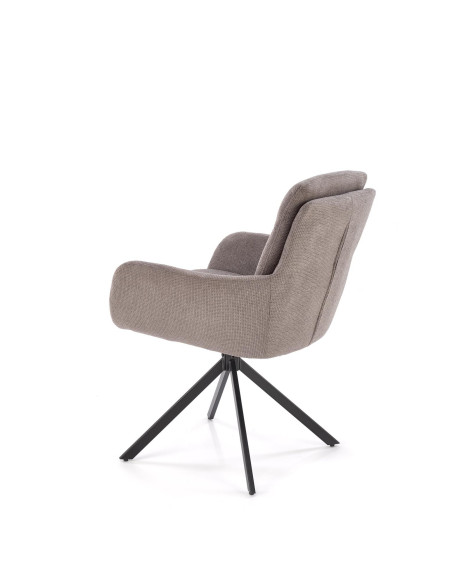K536 Krzesło Popielate, Obracane 360°, Nogi Czarne | Wyjątkowy Styl