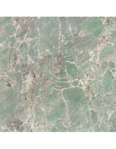 GIOVANI Stół Okrągły Fi135/76 cm Spiek Zielony Marmur | Nogi Stalowe Czarne