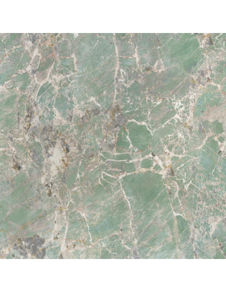 GIOVANI Stół Okrągły Fi135/76 cm Spiek Zielony Marmur | Nogi Stalowe Czarne