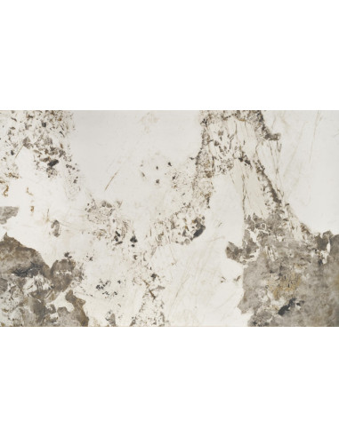 HILARIO Stół Rozkładany 180-260cm Spiek Biały Marmur | Nogi Stalowe Czarne