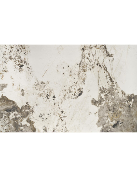 HILARIO Stół Rozkładany 180-260cm Spiek Biały Marmur | Nogi Stalowe Czarne