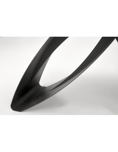 HILARIO Stół Rozkładany 180-260 cm Spiek Czarny Marmur z Żyłami | Nogi Czarne