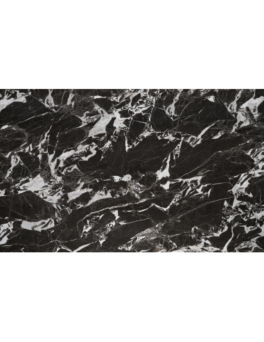 HILARIO Stół Rozkładany 180-260 cm Spiek Czarny Marmur z Żyłami | Nogi Czarne