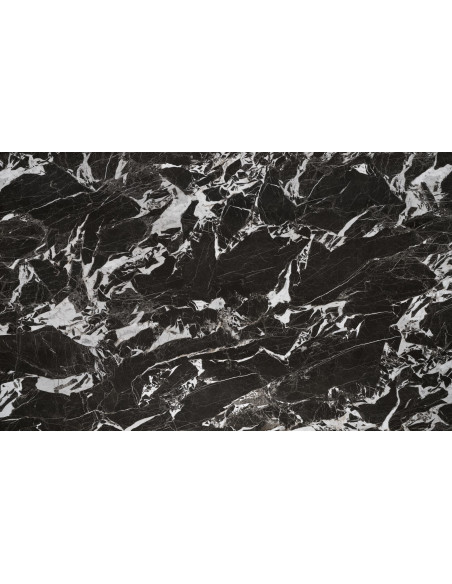 HILARIO Stół Rozkładany 180-260 cm Spiek Czarny Marmur z Żyłami | Nogi Czarne