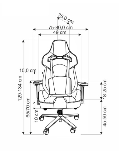 ALISTER Fotel Gabinetowy Popielaty-Czarny Regulowane Podłokietniki, MULTIBLOCK