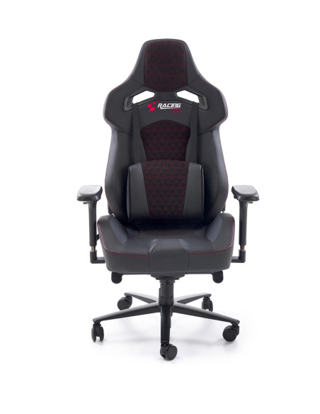 BALDUR Fotel Gabinetowy Czarno-Popielaty Eco Skóra Regulowane Podłokietniki