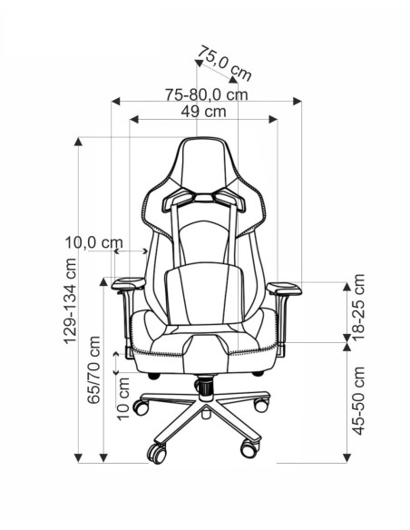 BALDUR Fotel Gabinetowy Czarno-Popielaty Eco Skóra Regulowane Podłokietniki