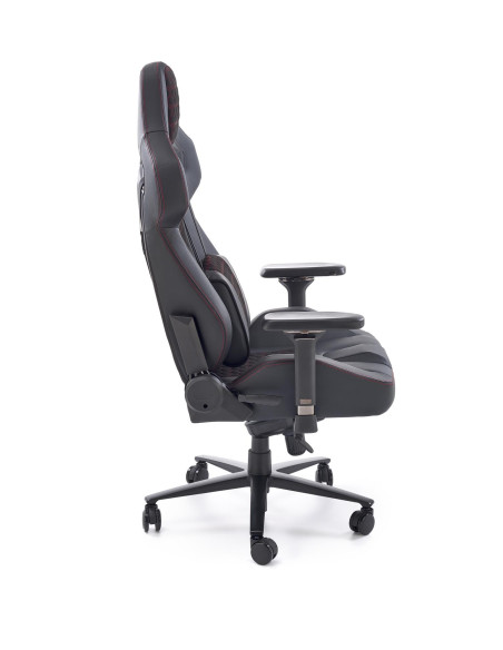 BALDUR Fotel Gabinetowy Czarno-Popielaty Eco Skóra Regulowane Podłokietniki