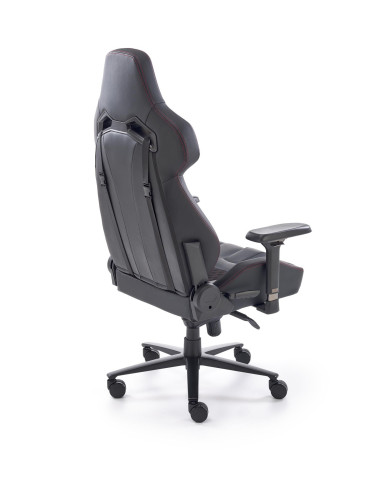 BALDUR Fotel Gabinetowy Czarno-Popielaty Eco Skóra Regulowane Podłokietniki