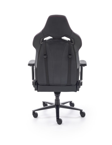 BALDUR Fotel Gabinetowy Czarno-Popielaty Eco Skóra Regulowane Podłokietniki