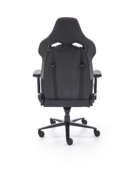 BALDUR Fotel Gabinetowy Czarno-Popielaty Eco Skóra Regulowane Podłokietniki