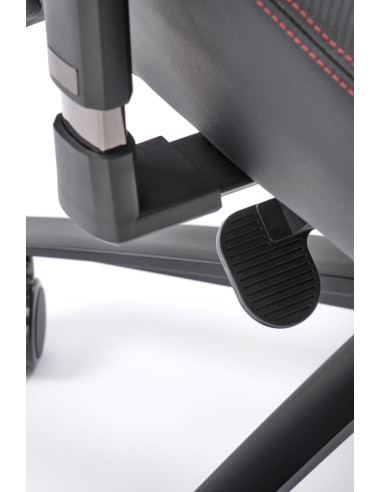 BALDUR Fotel Gabinetowy Czarno-Popielaty Eco Skóra Regulowane Podłokietniki