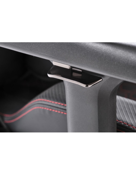 BALDUR Fotel Gabinetowy Czarno-Popielaty Eco Skóra Regulowane Podłokietniki