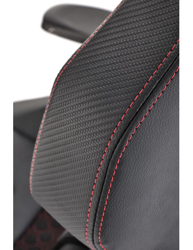 BALDUR Fotel Gabinetowy Czarno-Popielaty Eco Skóra Regulowane Podłokietniki