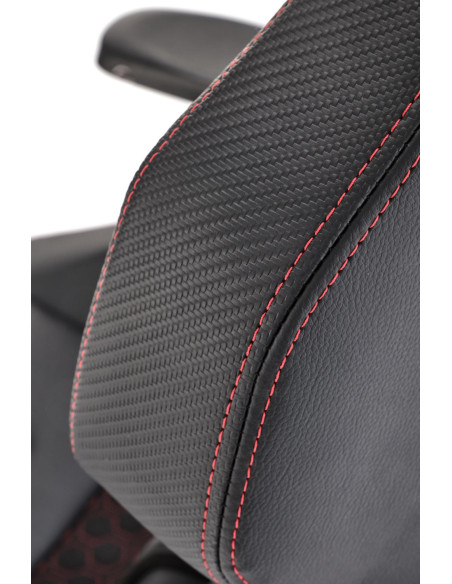 BALDUR Fotel Gabinetowy Czarno-Popielaty Eco Skóra Regulowane Podłokietniki