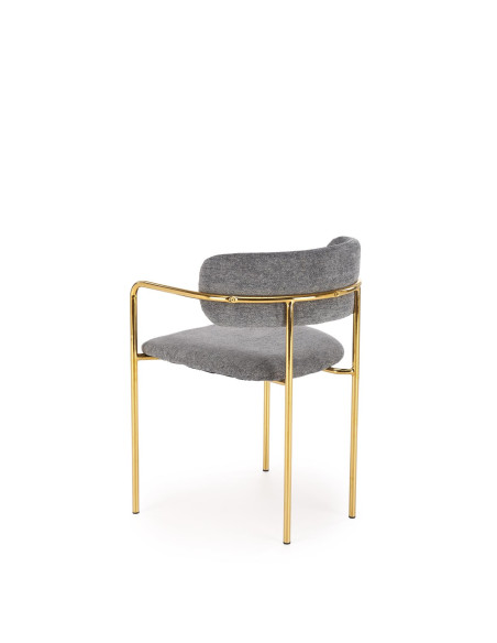 K537 Krzesło Popielate Glamour / Chromowany Złoty Stelaż | Klasa i Design