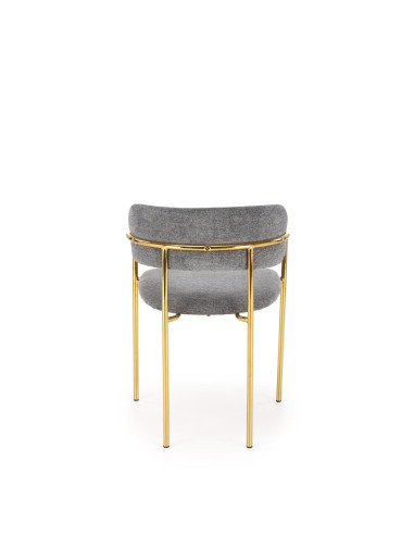 K537 Krzesło Popielate Glamour / Chromowany Złoty Stelaż | Klasa i Design